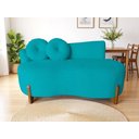 Ver imagem 4 de Namoradeira Lounge Bouclé com 2 Almofadas 150 Cm ? Design Moderno e Confortável