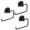 Kit 3 Porta Papel Higiênico Parede Banheiro Metal Inox Black - 1