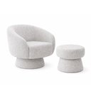 Ver imagem 1 de Kit Poltrona Decorativa Solis com Puff Bouclé Cinza - Sallar Home