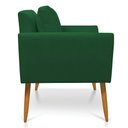 Ver imagem 6 de Kit 2 Poltronas Aline Suede Verde Pés Palito Castanho - D’Rossi