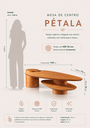 Ver imagem 4 de Mesa de Centro Pétala Orgânica Tampo em MDF 25mm Lamina Natural Cor Cinamomo