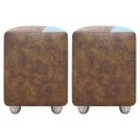 Ver imagem 1 de Kit 2 Puffs Decorativos Quadrado Urban - Peroba-bege Corino