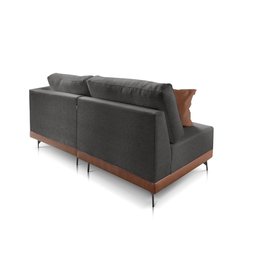 Sofá 2 e 3 Lugares Luxo Modulado Linho Grafite 2,0m Chaise Ld - 3