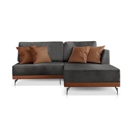 Sofá 2 e 3 Lugares Luxo Modulado Linho Grafite 2,0m Chaise Ld - 2