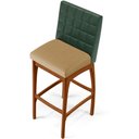 Ver mais imagens de Kit 04 Banquetas Altas Sala De Jantar Fixa Mila B04 Facto Verde Musgo Linho Bege Escuro - Lyam Decor