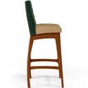 Ver imagem 7 de Kit 04 Banquetas Altas Sala De Jantar Fixa Mila B04 Facto Verde Musgo Linho Bege Escuro - Lyam Decor