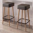 Ver imagem 2 de Kit 2 Banquetas Dubai 70cm Couríssimo Preto - Salaone