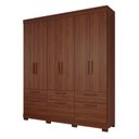 Ver imagem 3 de Guarda-Roupa Casal 7 Portas 5 Gavetas com Pés 192cm 100% MDF Coimbra Espresso Móveis Marrom/Jequitiba