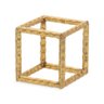 Escultura Cubo em Metal Dourado Mart 12cm - 1