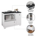 Ver imagem 4 de Balcão para Fogão Cooktop 5 Bocas Notável - Branco/Granito