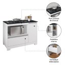 Ver imagem 2 de Balcão para Fogão Cooktop 5 Bocas Notável - Branco/Granito