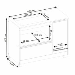 Balcão para Fogão Cooktop 5 Bocas Notável - Branco/Granito - 5