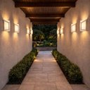 Ver imagem 5 de Kit 2 Arandelas de Parede Muro Triangulares Branco Lente Leitosa E27 Dital