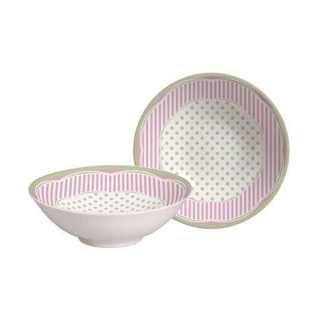 Conjunto 6 Bowls Decorados 300ml Coelha Agnes Alleanza Cerâmica