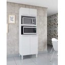Ver imagem 1 de ARMÁRIO DE COZINHA 4 PORTAS KIT TORRE QUENTE MÓVEIS PARANÁ - Branco