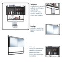 Ver imagem 4 de Armário Espelheira para Banheiro 80cm com 1 Prateleira Externa e Toalheiro Estilo Industrial P1043 G