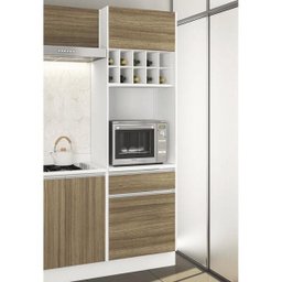 Torre Quente Mali com 2 Portas e Adega - Branco/Castanho - 5 Torre Quente Mali com 2 Portas e Adega - Branco/Castanho - 5