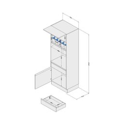Torre Quente Mali com 2 Portas e Adega - Branco/Castanho - 4 Torre Quente Mali com 2 Portas e Adega - Branco/Castanho - 4