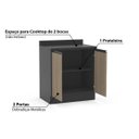 Ver imagem 3 de Balcão para Cooktop 2 Bocas Mali 2 Portas - Preto/Castanho