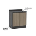 Ver imagem 6 de Balcão para Cooktop 2 Bocas Mali 2 Portas - Preto/Castanho