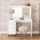 Ver imagem 1 de Penteadeira Luisiana com Espelho e 2 Gavetas - Branco