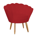 Ver imagem 3 de Conjunto Pétala Namoradeira e 2 Poltronas Para Sala de Estar Suede Vermelho - LM DECOR