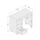Ver mais imagens de Escrivaninha Osaka com 3 Gavetas e Rodízios - Castanho