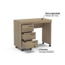 Ver imagem 3 de Escrivaninha Osaka com 3 Gavetas e Rodízios - Castanho