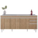 Ver imagem 5 de Balcão de Cozinha com Pia Inox 180cm Dallas Castanho - Lumil