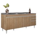 Ver imagem 2 de Balcão de Cozinha com Pia Inox 180cm Dallas Castanho - Lumil