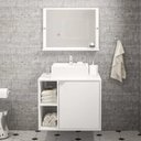 Ver imagem 1 de Conjunto para Banheiro Suzano com Espelho e 1 Porta - Branco