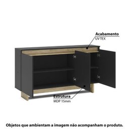 Armário para Escritório Los Angeles - Preto/carvalho - 6