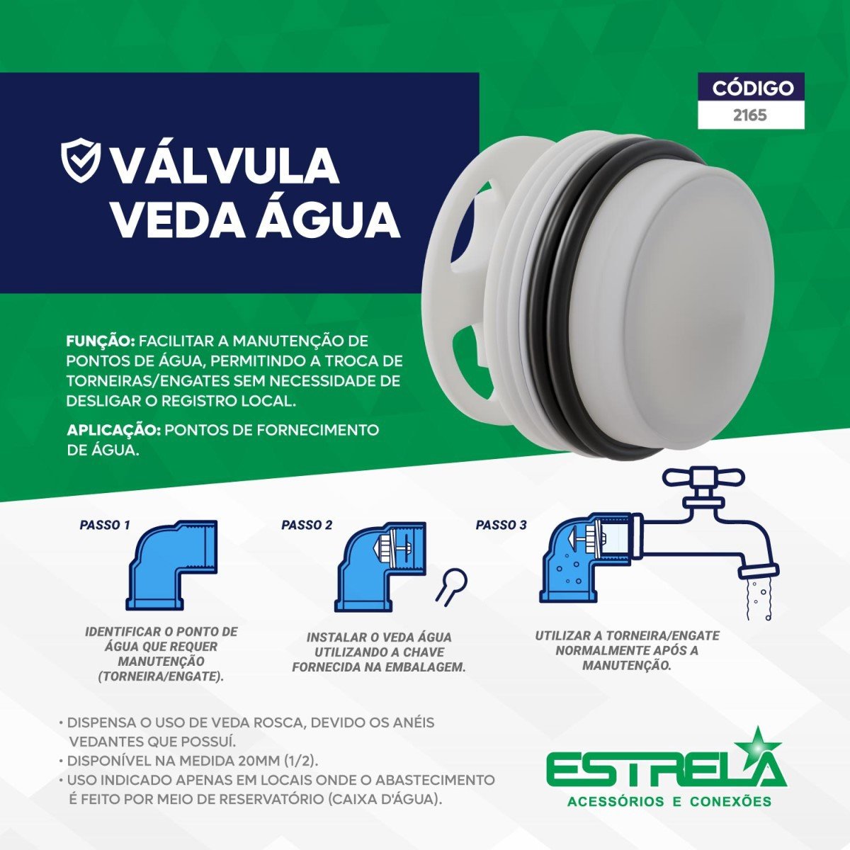 Válvula Retenção Inteligente Veda Água 1/2'' Estrela - 4