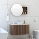 Ver imagem 2 de Conjunto Gabinete Suspenso para Banheiro Luna 2p 100cm