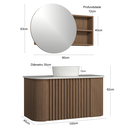 Ver imagem 3 de Conjunto Gabinete Suspenso para Banheiro Luna 2p 100cm