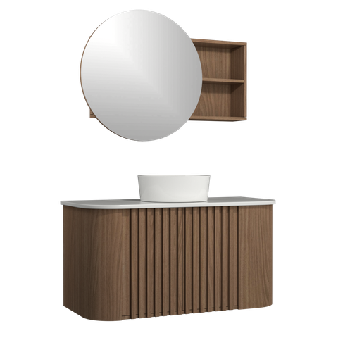 Conjunto Gabinete Suspenso para Banheiro Luna 2p 100cm