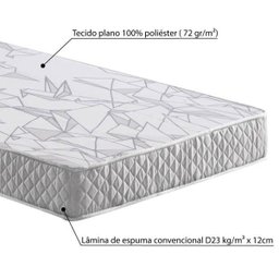 Colchão Solteiro Ecoflex Espuma D23 Ecoline 78x188x12 - Cinza - 3