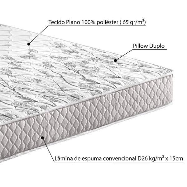 Colchão Casal Ecoflex Espuma D26 Ecoline 138x188x17 - Cinza - 6