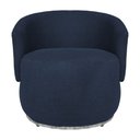 Ver imagem 2 de Poltrona Recepção Beatriz Bouclê Azul com Composê Calacata Cinza - Belliv Decor