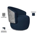 Ver imagem 4 de Poltrona Recepção Beatriz Bouclê Azul com Composê Calacata Cinza - Belliv Decor