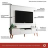 Painel para TV Até 70 Polegadas 180cm Mdf Branco Dallas - On Móveis - 2