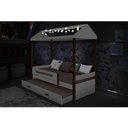 Ver imagem 2 de Beliche Montessoriana Design Infantil Sara Solteiro C/ Led - Branco/amêndoa Incluso Lousa Mágica