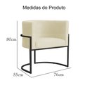Ver imagem 7 de Poltrona Luana Suede Marfim Base Preto Sala Luxo - Fm