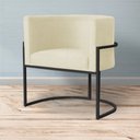 Ver imagem 6 de Poltrona Luana Suede Marfim Base Preto Sala Luxo - Fm