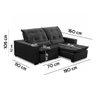 Sofa Retratil Reclinavel 2 Lugares 1,90m Atlantis Veludo Cinza Grafite Lansofbr Lansof Brasil - 7
