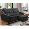 Sofa Retratil Reclinavel 2 Lugares 1,90m Atlantis Veludo Cinza Grafite Lansofbr Lansof Brasil - 1