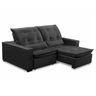 Sofa Retratil Reclinavel 2 Lugares 1,90m Atlantis Veludo Cinza Grafite Lansofbr Lansof Brasil - 3