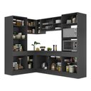 Ver imagem 6 de Armário de Cozinha Completa de Canto com Rodapé Veneza Multimóveis MP2084.895 Preto