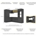 Ver imagem 4 de Armário de Cozinha Completa de Canto com Rodapé Veneza Multimóveis MP2084.895 Preto