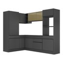 Ver imagem 7 de Armário de Cozinha Completa de Canto com Rodapé Veneza Multimóveis MP2084.895 Preto